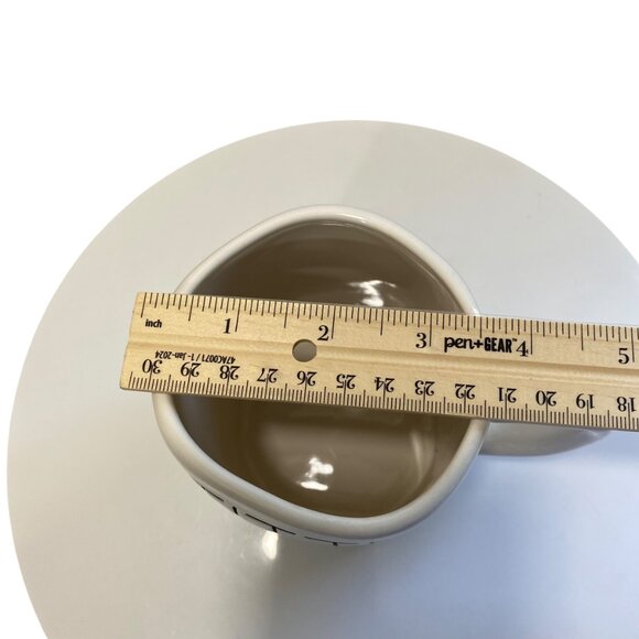 Rae Dunn Collectible JITTER BUG Ceramic Coffee Mug White Farmhouse Tea New - Picture 5 of 6